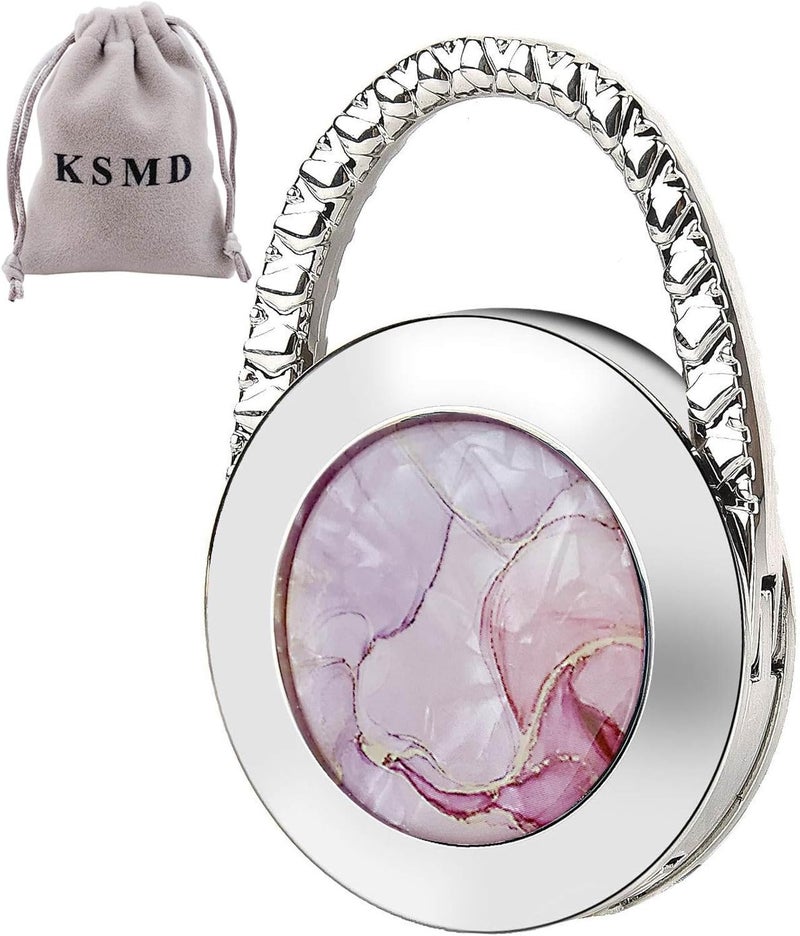 KSMD Purse Hooks for Table and Bars, Portable Purse Hanger Organizers, Foldable Folding Table Hook Hanger (Marble) - Image 1